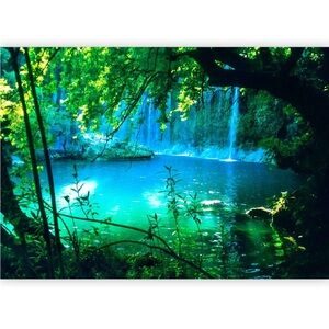 artgeist Wall Mural Waterfall Wallpaper Removable Landscape Nature Forest